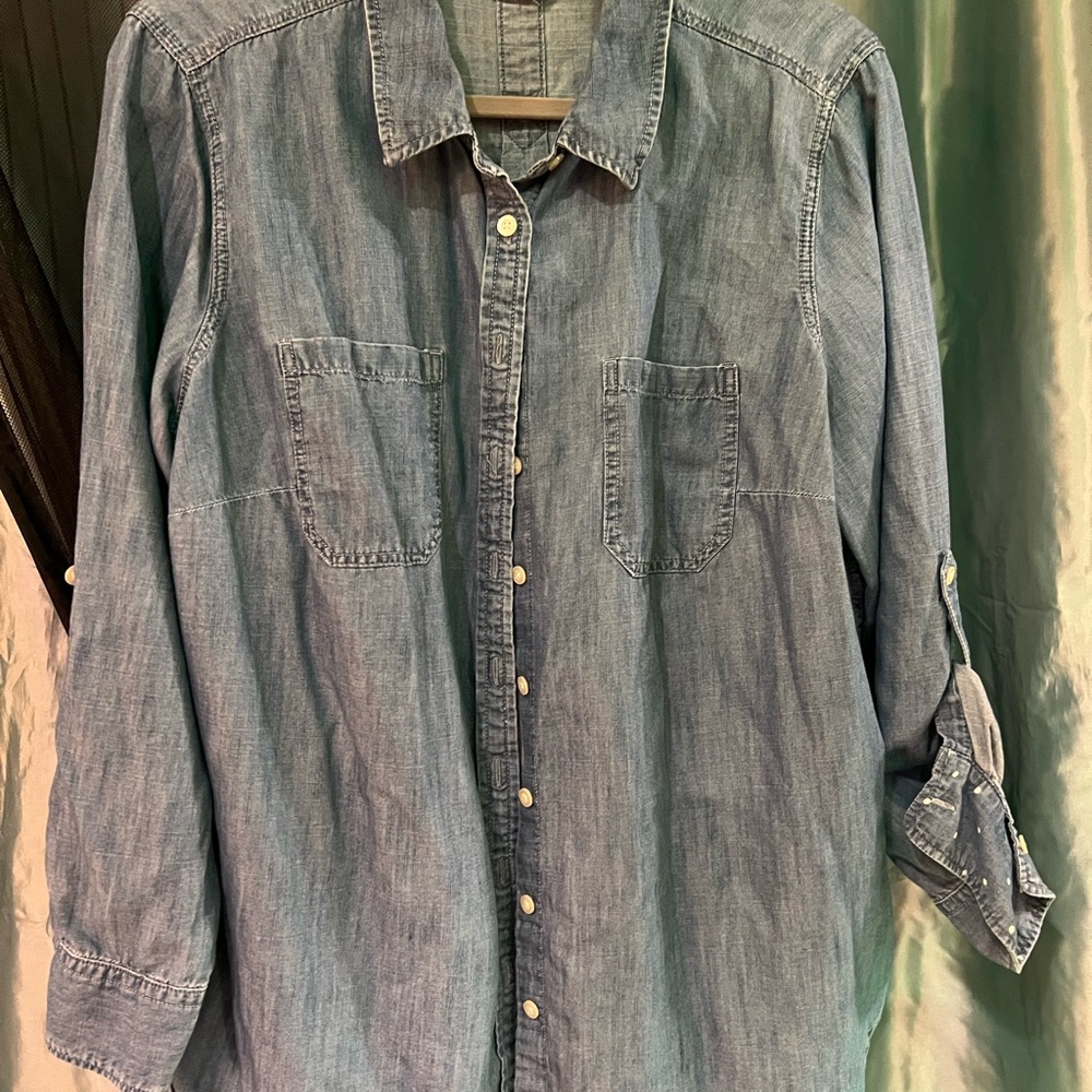 Talbots Blue Denim Button Down Shirt